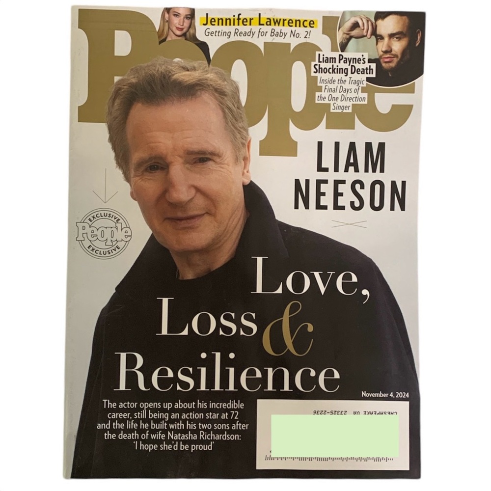 People Magazine November 4 2024 Liam Neeson Liam Payne Jennifer Lawrence